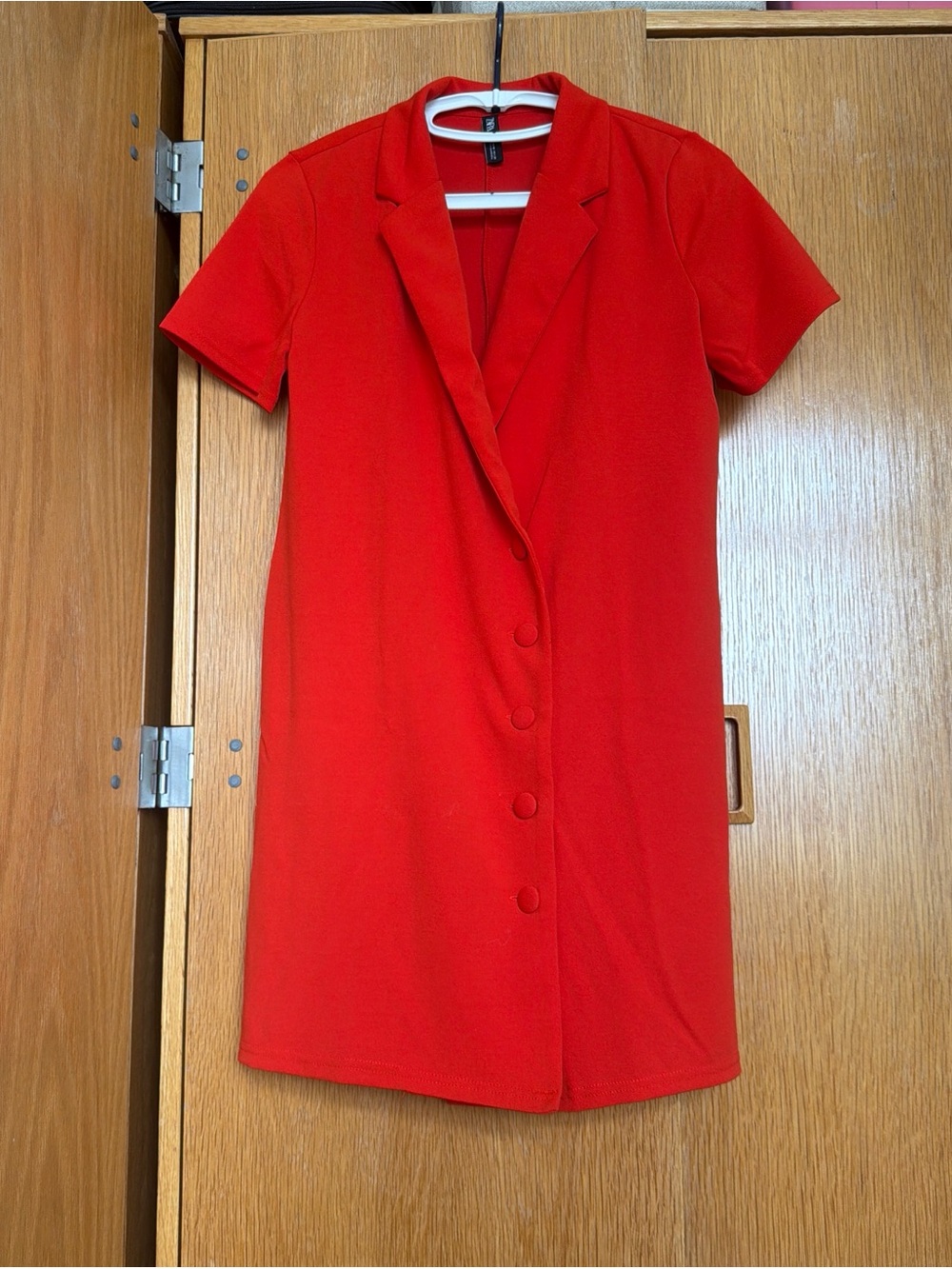 Zara Dark Orange Short Sleeve Button-Front Dress